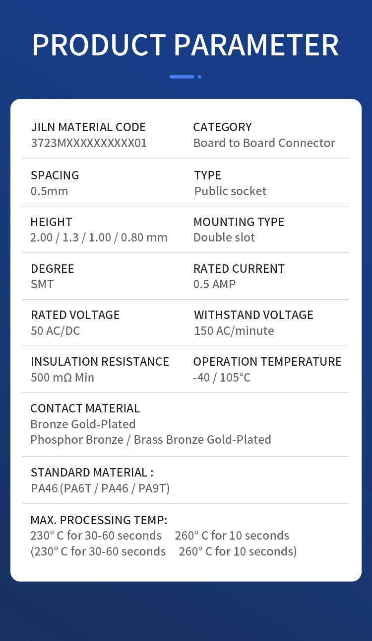 Double Contact Male 0.8mm Pitch Board to Board Connector